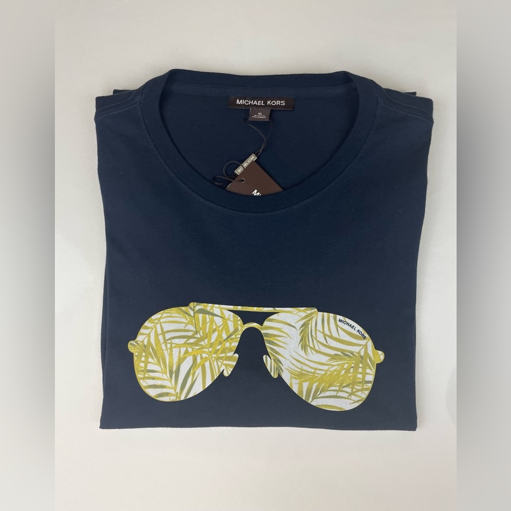 MICHAEL KORS NAVY BLUE SUNGLASSES GRAPHIC TEE
